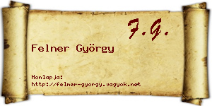 Felner György névjegykártya